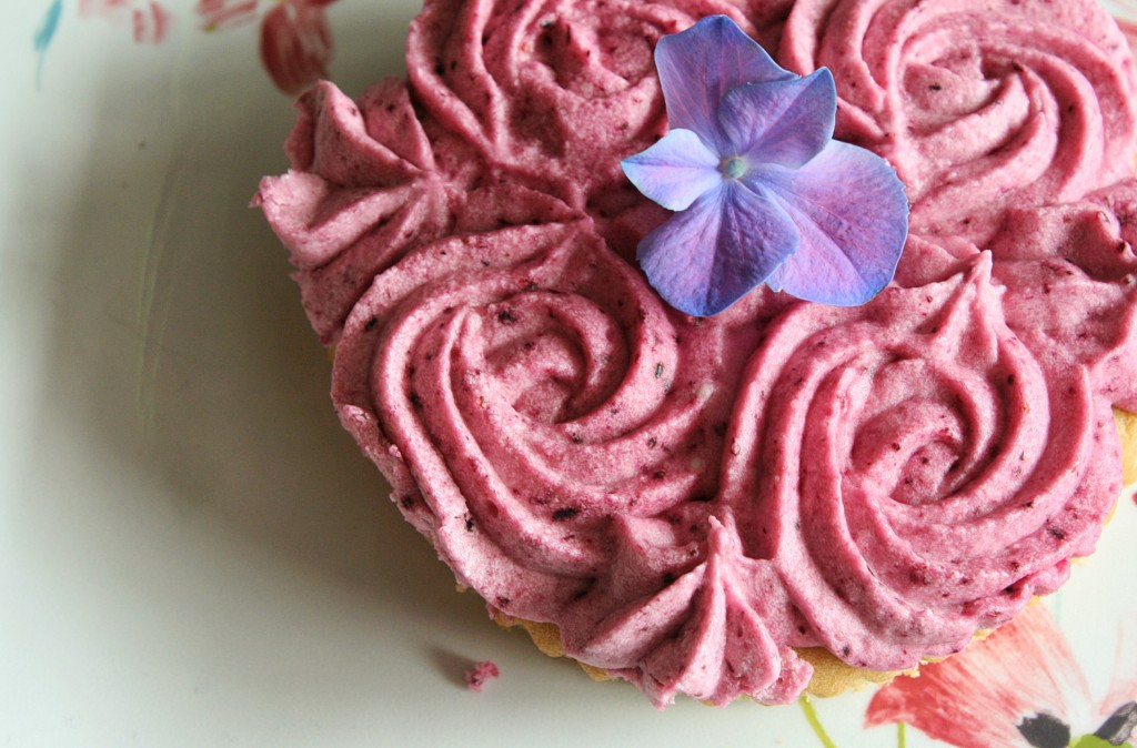 Lavender Cupcakes with Lavender-Blueberry Buttercream