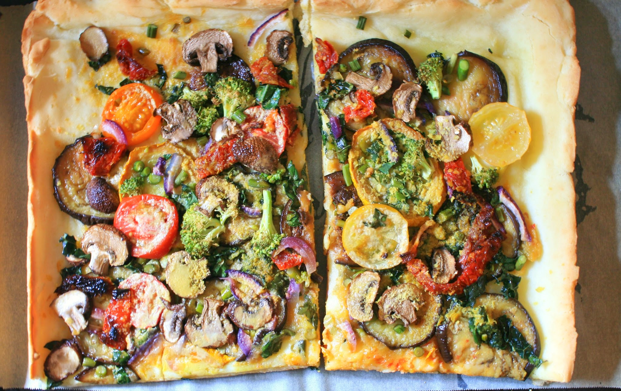 Roasted Vegetable Pizza (Vegan, Gluten-Free and Soy-free)