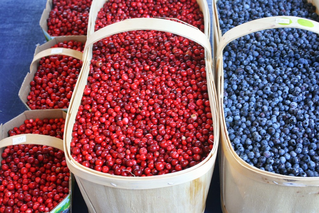 marché jean-talon farmer's marker cranberries blueberries