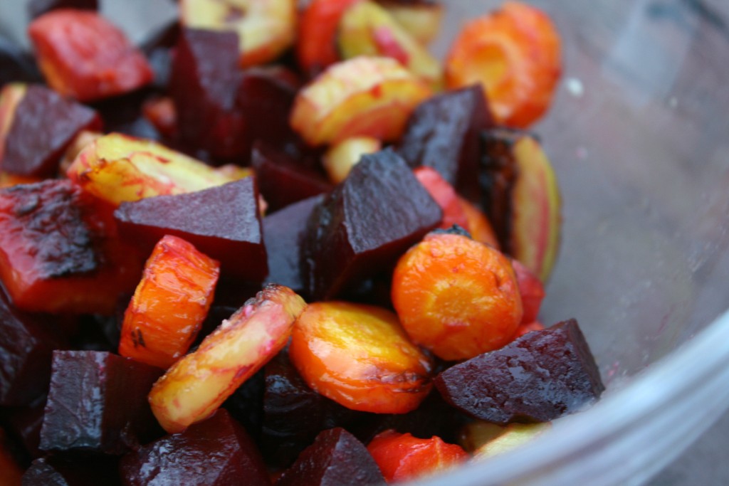 Roasted Carrot and Beet Salad with a Lemon Confit Dressing