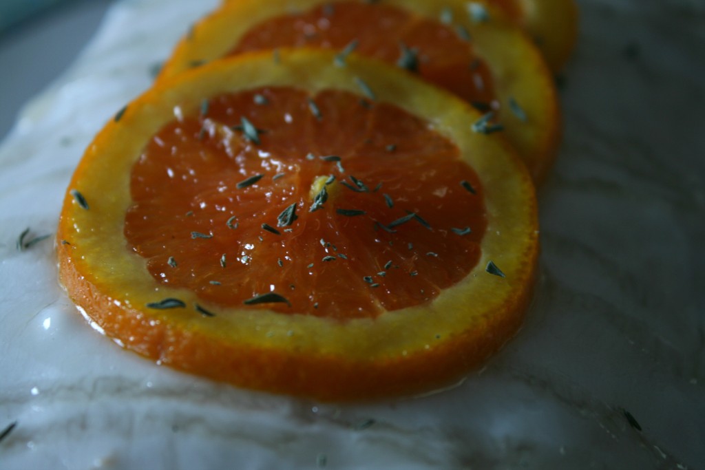 Orange and Lavender-Thyme Syrup Loaf Cake (Vegan)