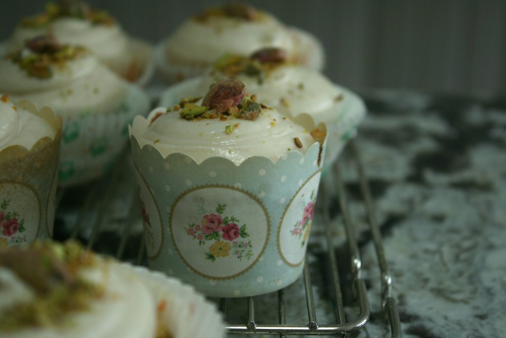 rosewate cupcakes with halva buttercream